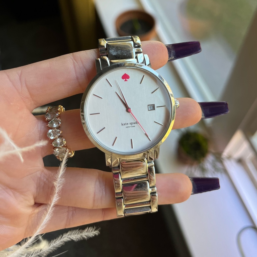 Kate Spade Silver Bracelet Watch with White Face